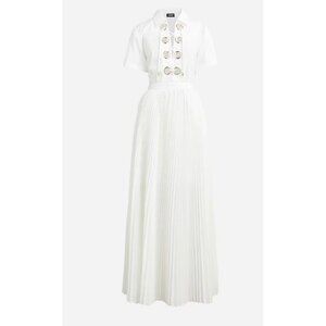 J. Crew White Maxi Dress with Button Detail